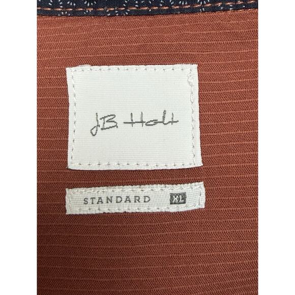 JB Holt Men's Long Sleeve Standard Fit Size XL Brown Navy Blue Flip Cuff - Picture 8 of 14